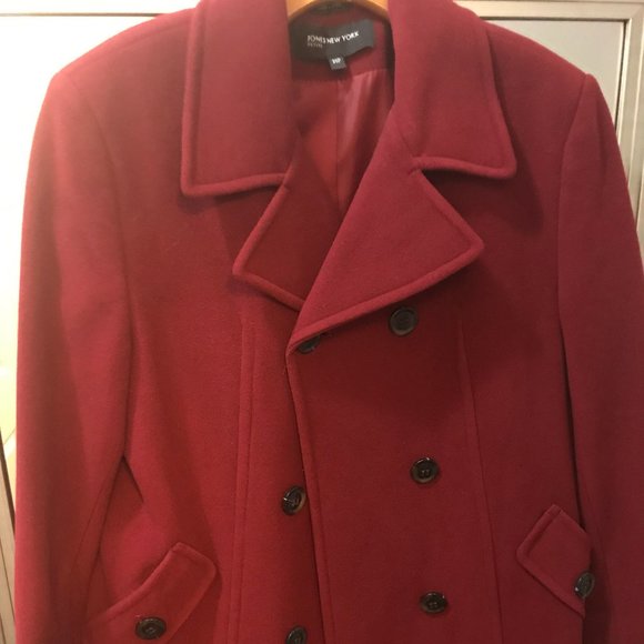 Jones New York Jackets & Blazers - BEAUTIFUL JONES NEW YORK DARK RED WOOL PEACOAT